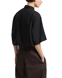 Regular Fit Zip Linen Polo Shirt