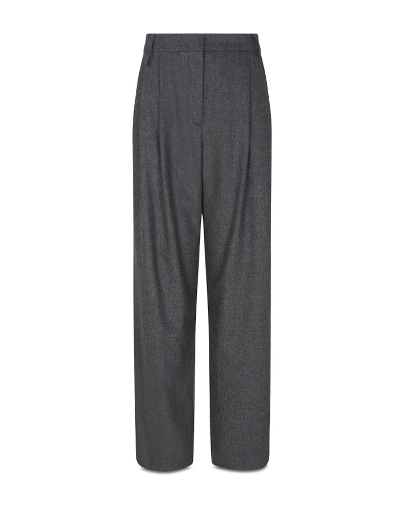 Wool Blend Pleated Pants