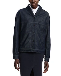 Dark Denim Jacket with Rolled Collar