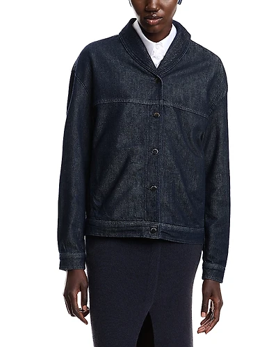 Emporio Armani Dark Denim Jacket with Rolled Collar
