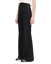 Sandro Wool Blend Satin Stripe Suit Pants