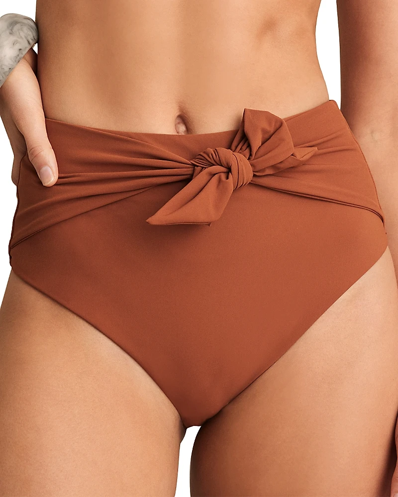 Reiss Hallie High Waisted Tie Front Bikini Bottom