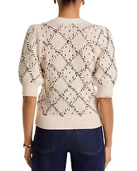 Isla Whipstitched Diamond Pattern Cardigan