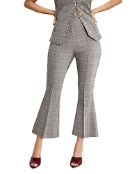 Good American Plaid Pull On Kick Flare Pants