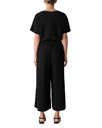 Crinkled Wide Leg Jumpsuit