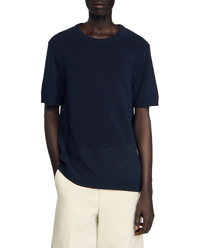 Sandro Regular Fit Lightweight Fine Knit Tee