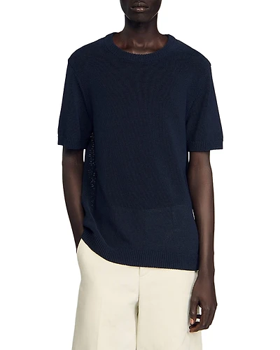 Sandro Regular Fit Lightweight Fine Knit Tee