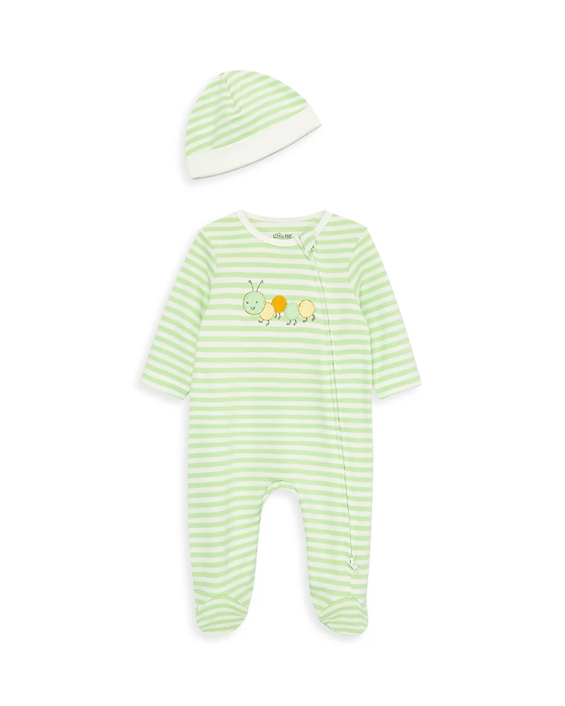 Little Me Boys' Caterpillar Footie & Hat Set - Baby
