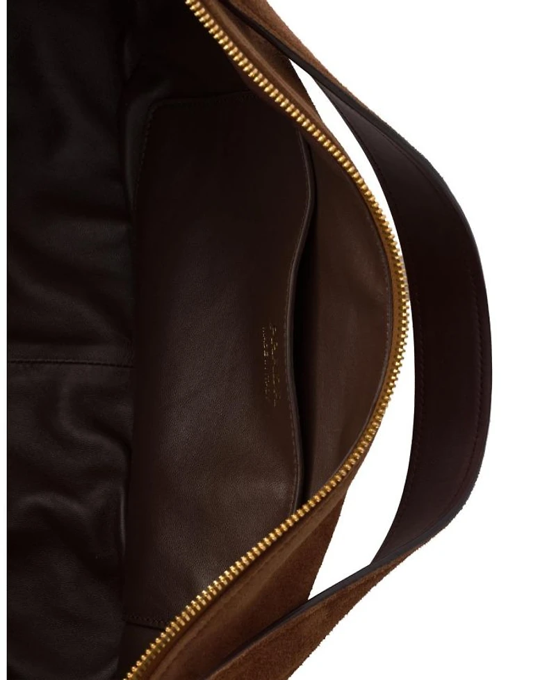 Demi-Lune Large Suede Shoulder Bag