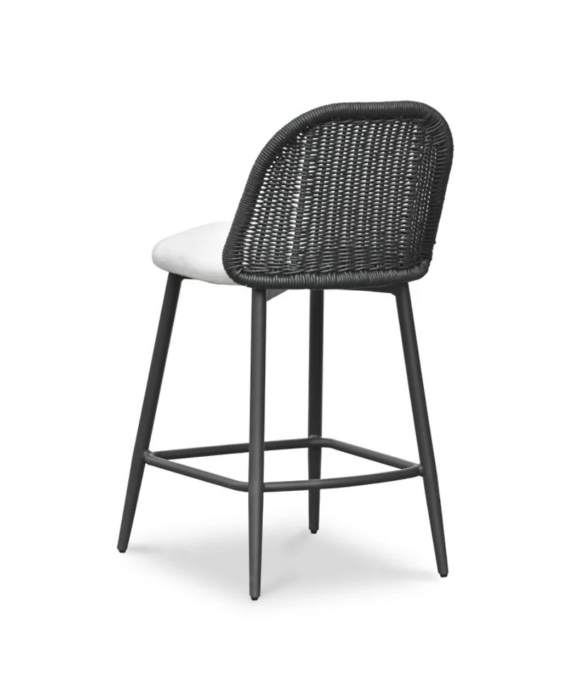 Alexa Rattan Performance Fabric Outdoor Counter Stool