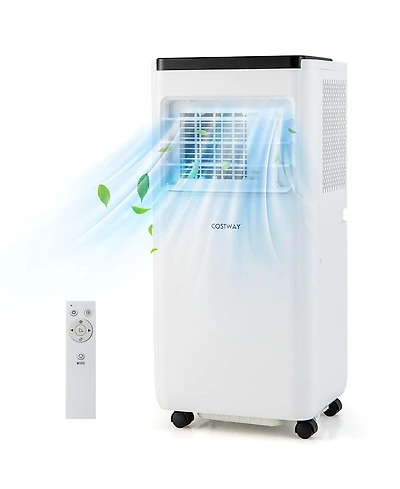 Costway 8000 Btu Portable Air Conditioner Cools up to 250 Sq. Ft with Fan & Dehumidifier 5000 Btu(8000BTU Ashrae)