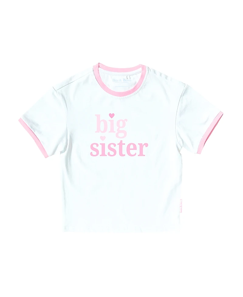 Bits & Bows Girls' Big Sister Crewneck T-shirt - Little Kid