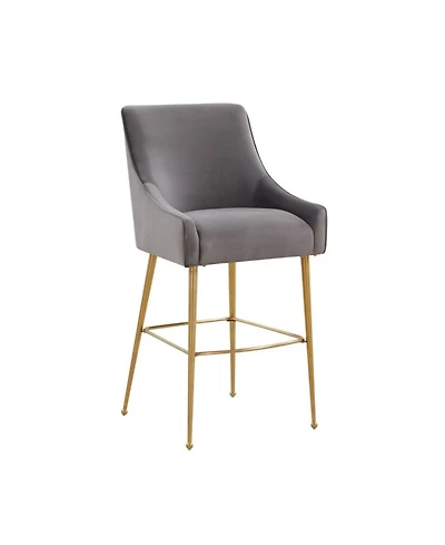 Beatrix Velvet Bar Stool - Gold Legs