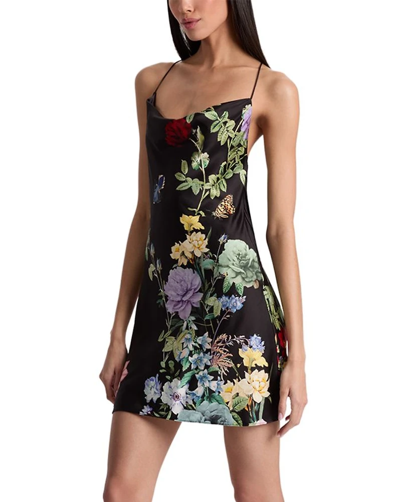 Harmony Floral Cowlneck Mini Dress
