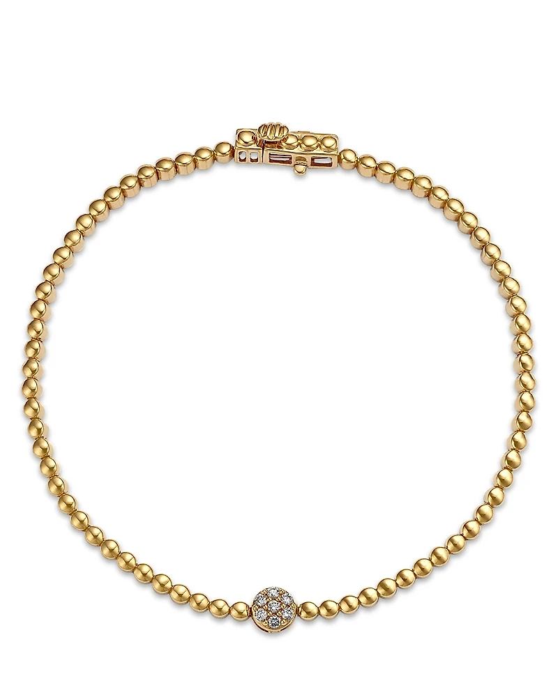 Bloomingdale's Fine Collection Diamond Cluster Beaded Bracelet