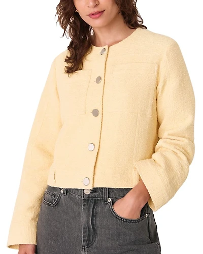 Textured Collarless Jacket