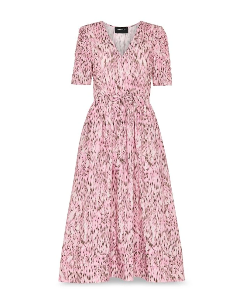 Leopard Print Cotton Midi Dress