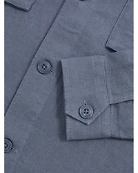 Regular Fit Twin Pocket Linen Shirt Jacket