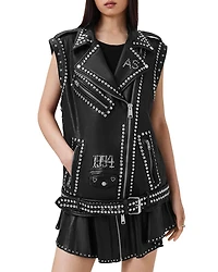 Billie Embellished Leather Vest