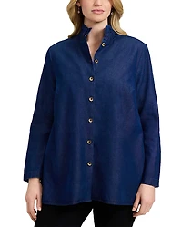 Foxcroft Plus Carolina Long Sleeve Denim Shirt
