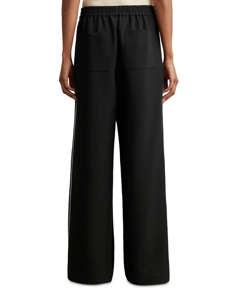 Petite Side Stripe Wide Leg Trousers