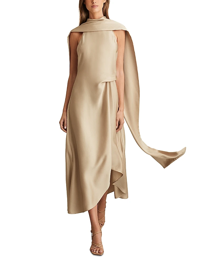 Reiss Michelle Drape Occasion Midi Dress