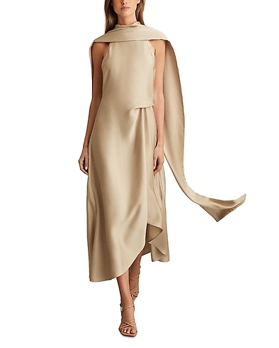 Reiss Michelle Drape Occasion Midi Dress
