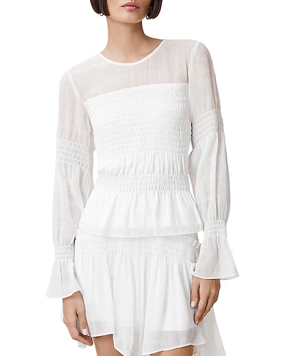 Allsaints Pamela Shirred Peplum Top