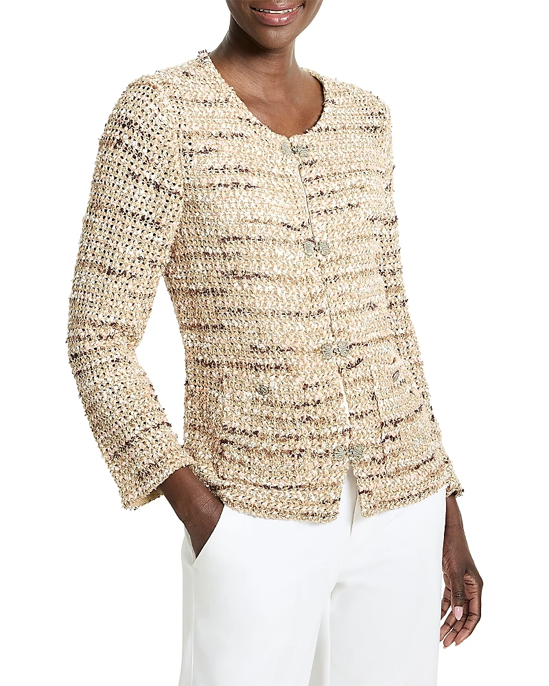 Nic+Zoe Tonal Mix Knit Jacket