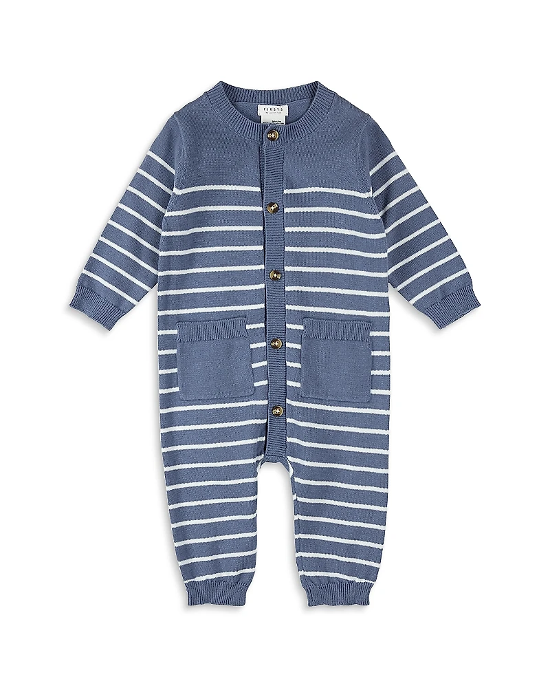 Firsts by petit lem Boys' Striped Sweater Knit Playsuit - Baby