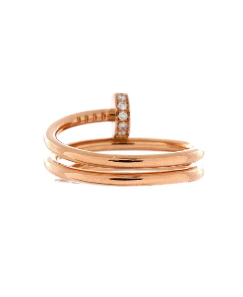 Small Juste un Clou Double Ring 18K Rose Gold and Diamonds
