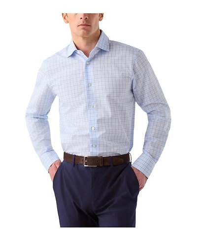 Reynolds Check Cotton/Linen Contemporary Fit Shirt