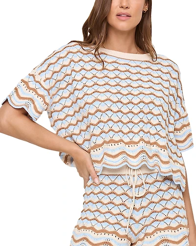 L*Space Sunchaser Scalloped Cover Up Crop Top