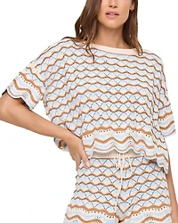 L*Space Sunchaser Scalloped Cover Up Crop Top