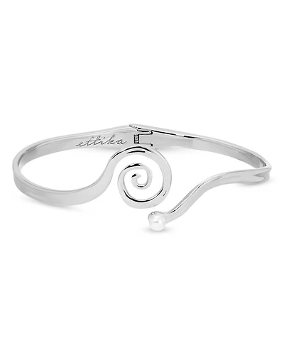 Mini Aura Swirl Imitation Pearl Cuff Bracelet