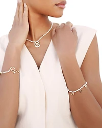 Aura Cultured Freshwater Pearl Swirl Charm Bracelet