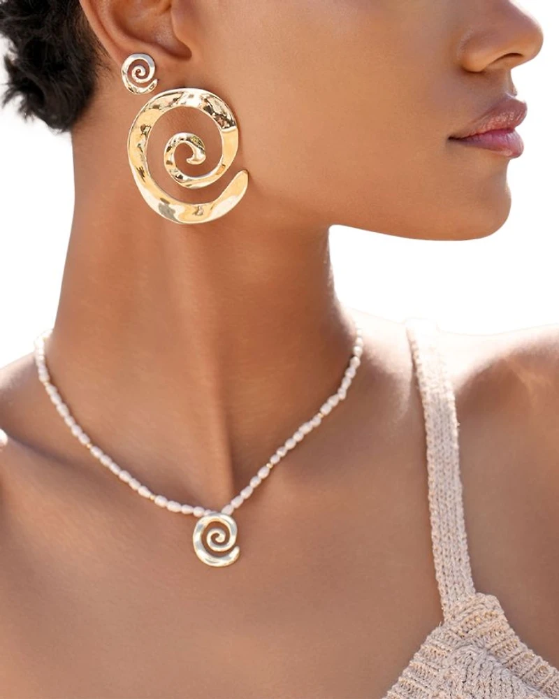 Aura Swirl Stud Earrings