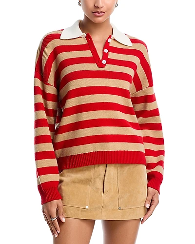 Wayf Cindy Striped Johnny Collar Sweater