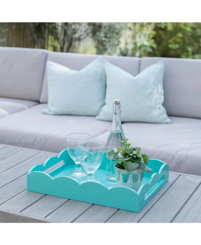 Scalloped Ottoman Tray, 17" x 13"