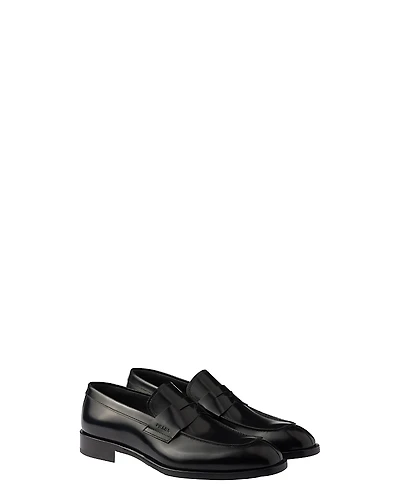 Prada Men's Brushed Leather Loafers