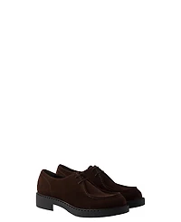 Prada Men's Chocolate Suede Lace Up Shoes
