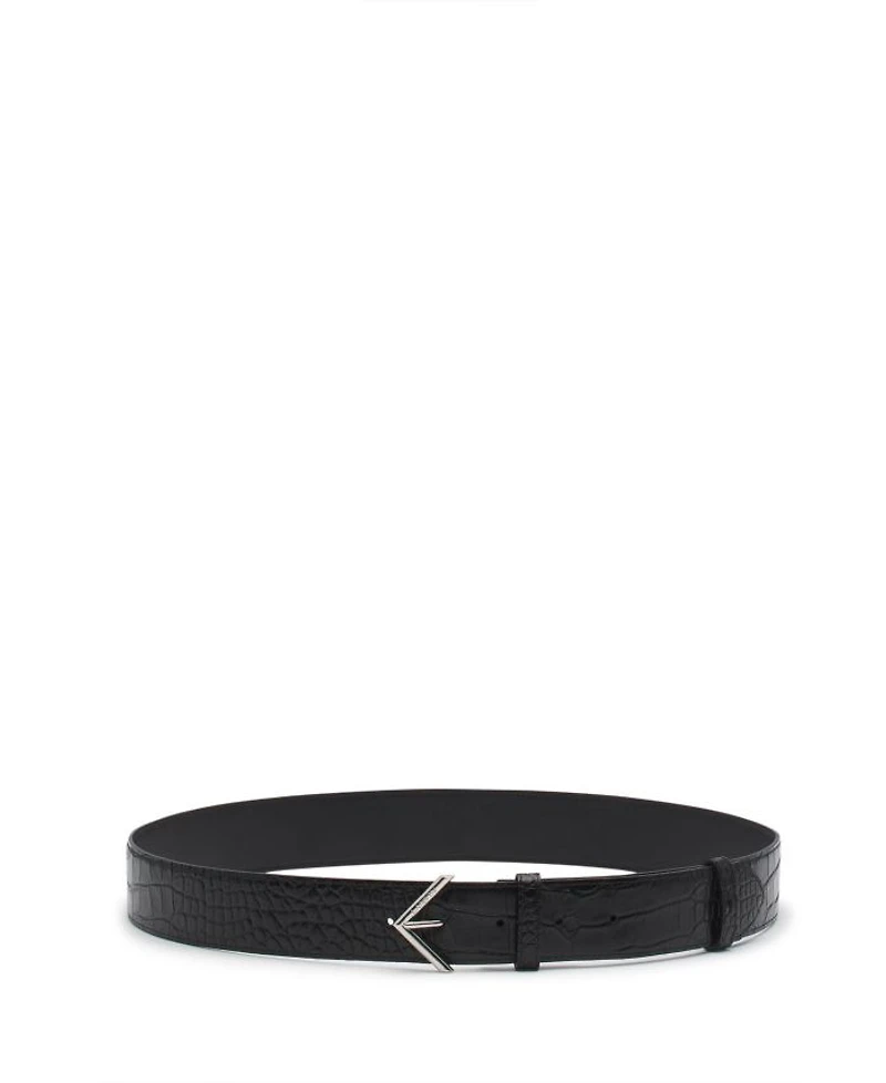 Signature Crocodile Effect Leather Belt