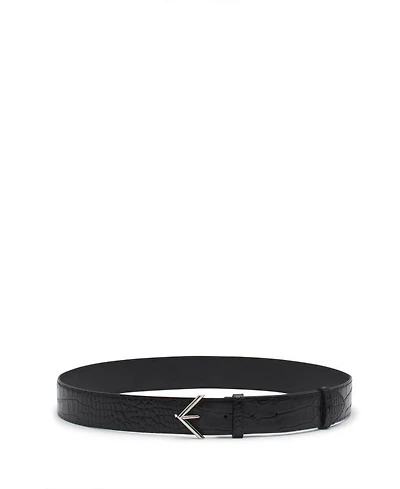 Signature Crocodile Effect Leather Belt