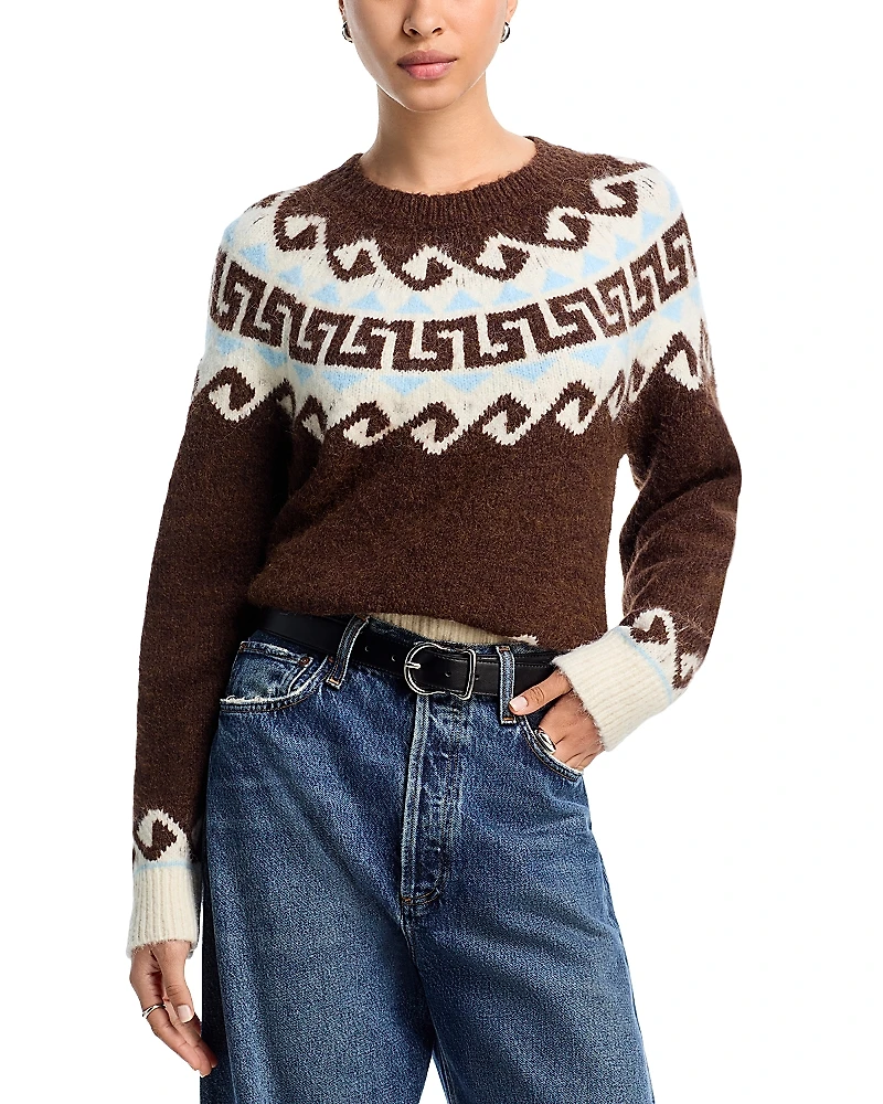 Aqua Crewneck Fair Isle Sweater - Exclusive