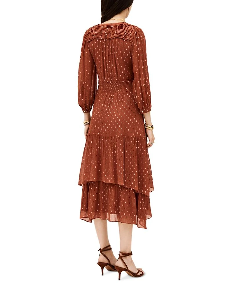 Maia Pleated Waist Midi Dress