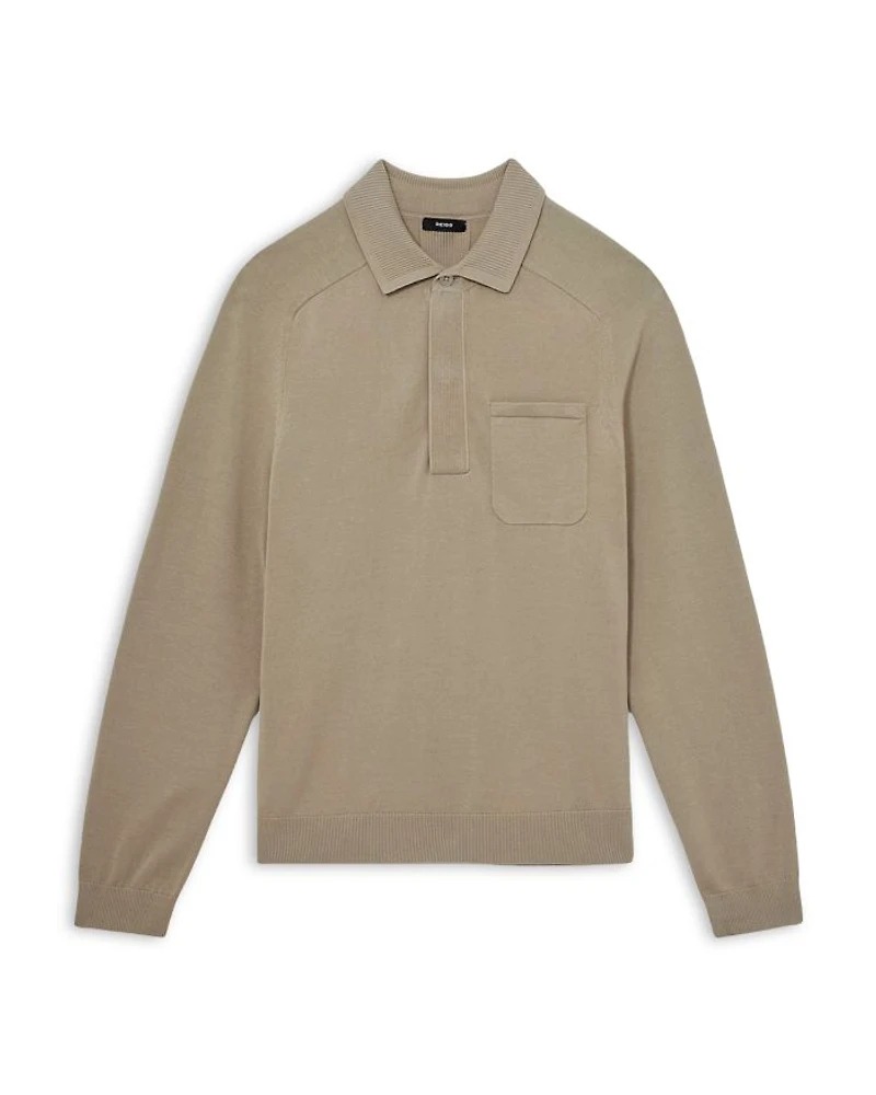 Ribbed Polo Sweater