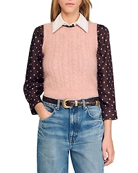 Sandro Cable Knit Sweater Vest