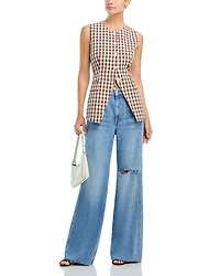 Kasey Mid Rise Wide Leg Jeans Bright Lakeshore