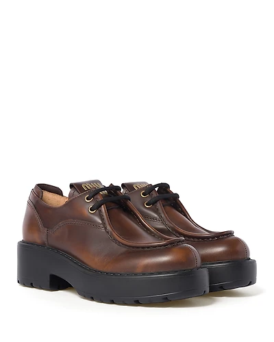 Miu Miu Women's Allacciate Leather Oxford Dress Shoes