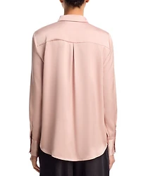 Satin Button Front Blouse - Exclusive